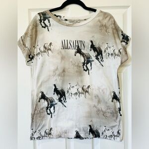 All Saints Galloping Horse T-shirt - Cream and Black